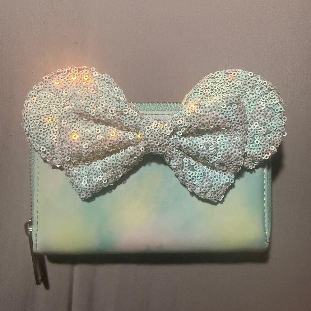 Disney Loungefly Minnie Sequin Bow Wallet
